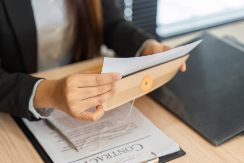 Lawyer safely storing estate planning documents